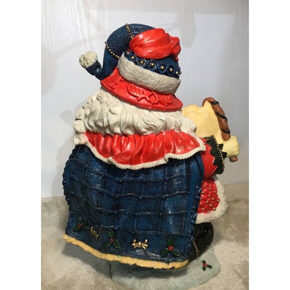 International Bazaar Santa Claus Figurine Large Multicolored Resin 17” Tall - Picture 4 of 8